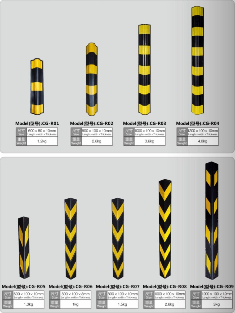 Black And Yellow Rubber Corner Guard