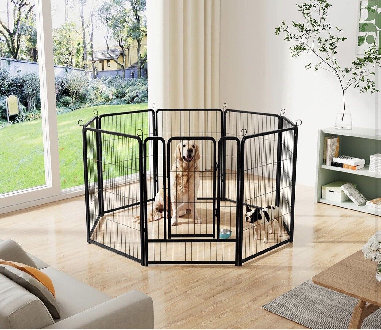 8 Panel Dog Pen Pet Puppy Playpen Metal Exercise Play Fence for Indoor/Outdoor