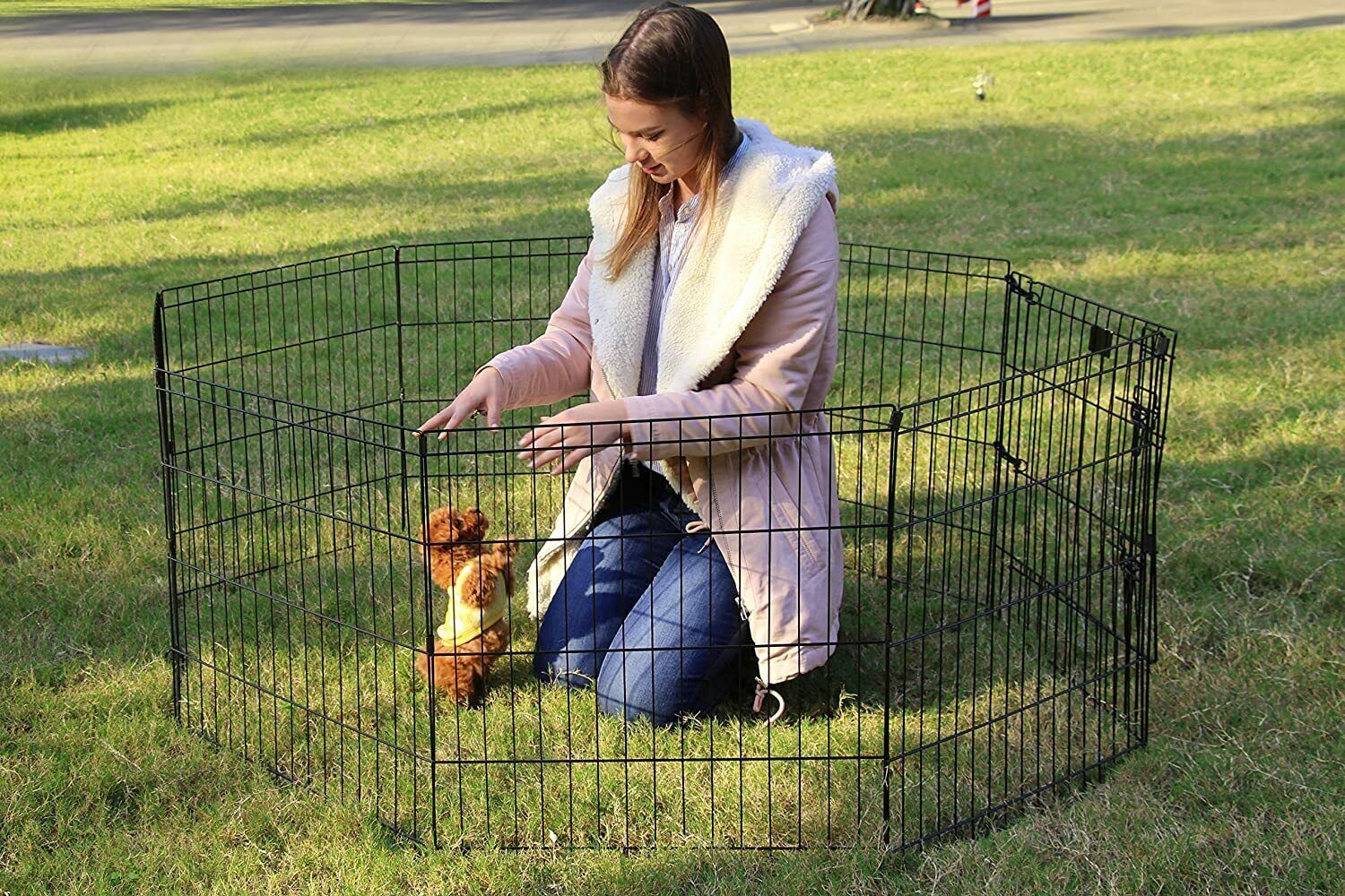 8 Panel Wire Metal Pet Dog Animal Exercise Playpen Fence Enclosure Cage X Large